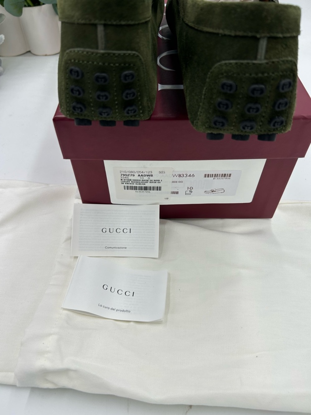 Men's Gucci JORDY GUCCISSIMA suede loafers size 10 fits 10.5 US made in Italy - Picture 7 of 10